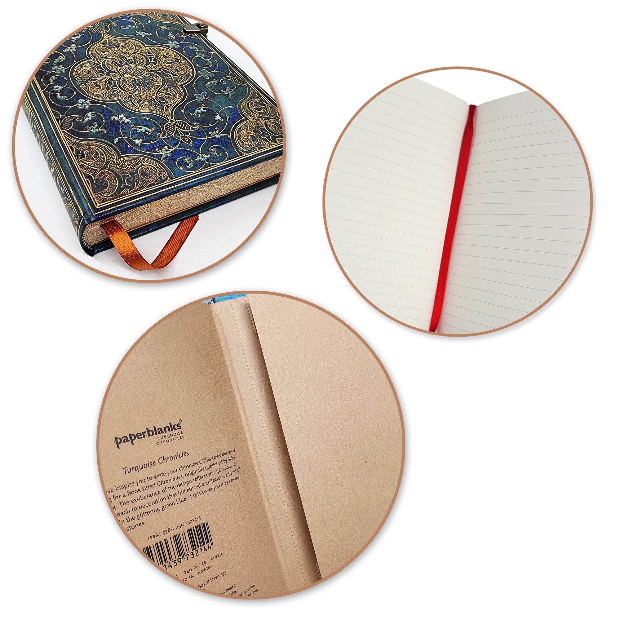 Paperblanks Turquoise Chronicles Midi - Pautado