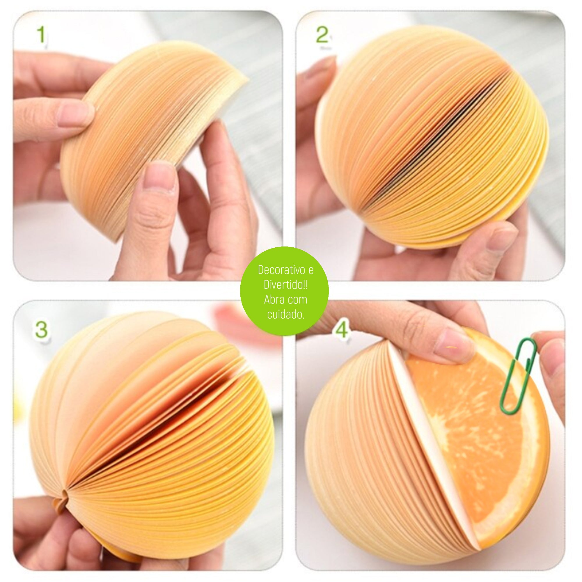 Bloco de Notas Decorativas 3D Laranja