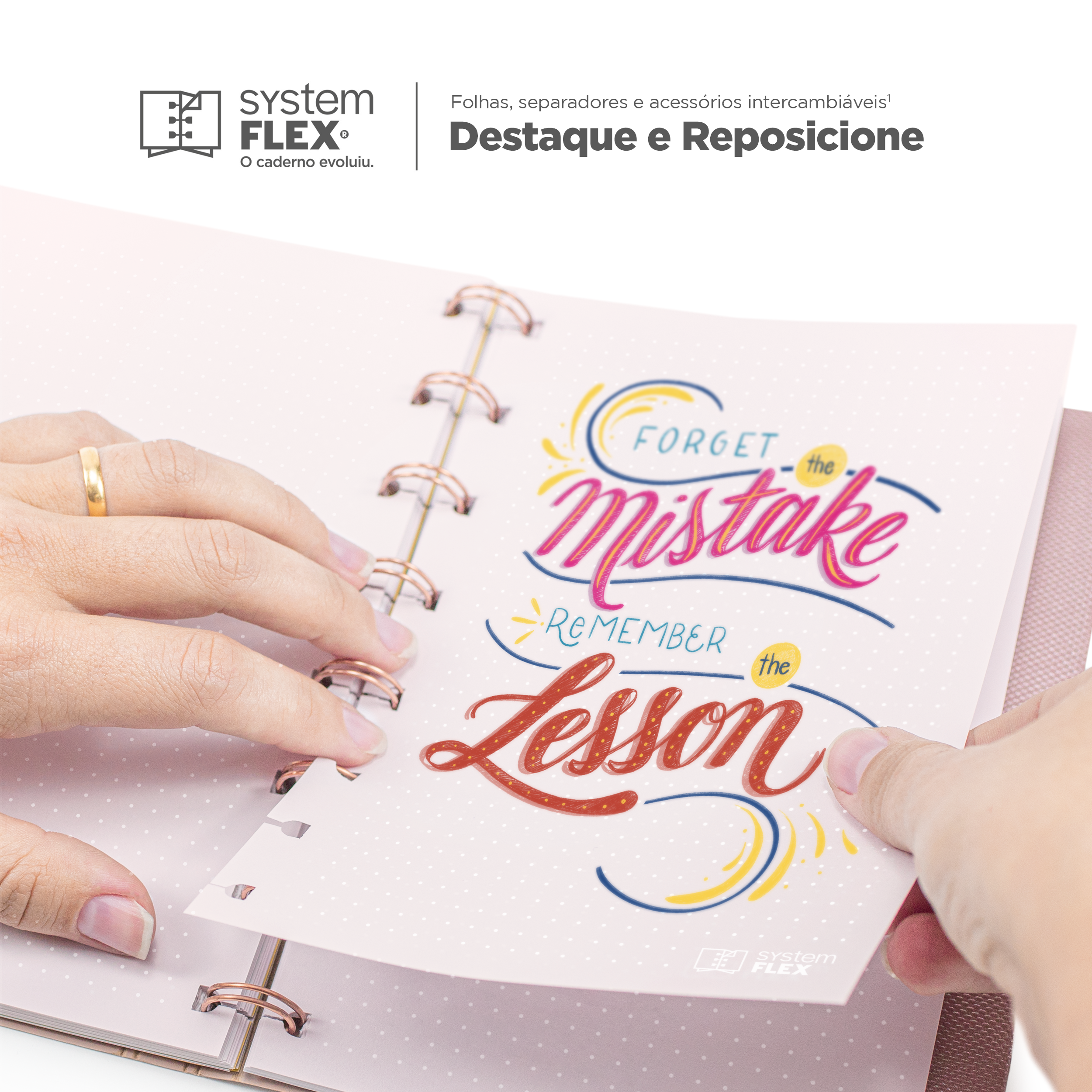 Planner Ultra Systemflex Rose Gold – Linha Metallic