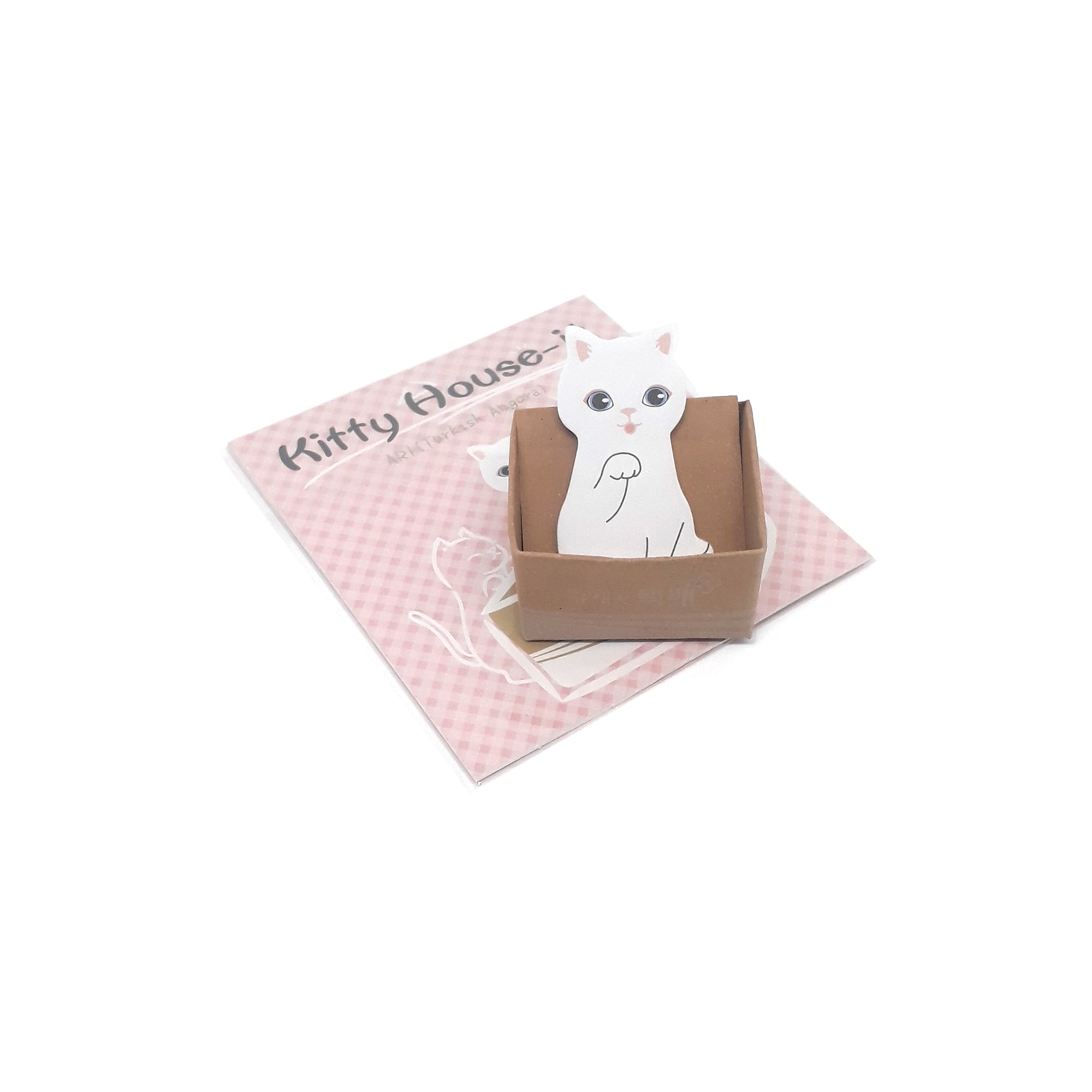 Caixinha com sticky notes de gatinhos fofos