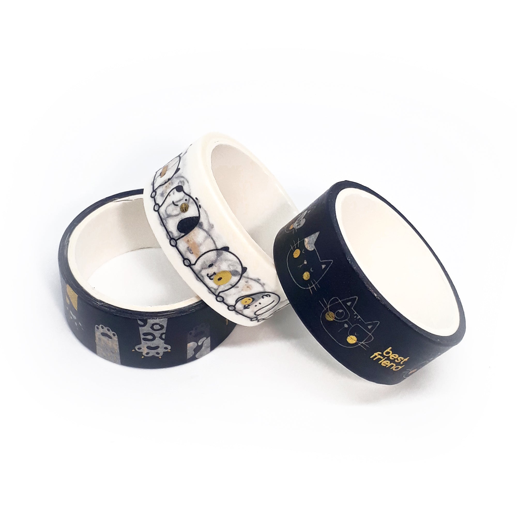 Washi Tapes Pets B&W – Linha Best Friends