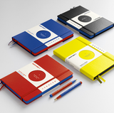 Caderno Leuchtturm1917 Bauhaus Edition (A5) Capa Dura Preto - Pontilhado Azul