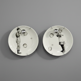 Conjunto de 2 Pratos Decorativos de Porcelana Bola de Sabão 10 cm - Greghi Design