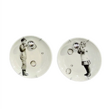 Conjunto de 2 Pratos Decorativos de Porcelana Bola de Sabão 10 cm - Greghi Design