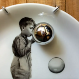 Conjunto de 2 Pratos Decorativos de Porcelana Bola de Sabão 10 cm - Greghi Design