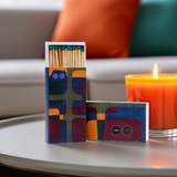 Caixa de Fósforos Allumettes Slim - Mural Azul - Luciano Marta