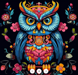 Kit Sinoart Tela de Pintura Black Numerada - Coruja