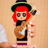 Escultura em Madeira - Kokeshi Rita Lee - Patrícia Maranhão