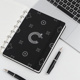 Caderno de Disco Caderno Inteligente Grande Capa Dura Black by Crystals Swarovski  - Pautado e Liso