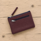 Mini Necessaire Olga - Marsala com Zíper Azul Marinho