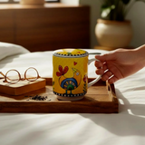 Caneca Mug Egan Italy para Chá com Infusor e Tampa Cocoricó 350 ml - Amarela