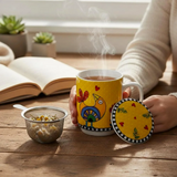 Caneca Mug Egan Italy para Chá com Infusor e Tampa Cocoricó 350 ml - Amarela