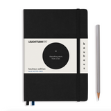 Caderno Leuchtturm1917 Bauhaus Edition (A5) Capa Dura Preto - Pontilhado Azul
