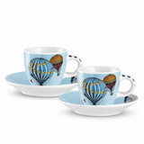 Jogo 2 Xícaras para Café Egan Italy Giramondo 100 ml - Azul