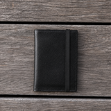 Carteira Masculina Strait em Couro - Preto com Concreto