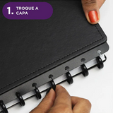 Caderno de Disco Caderno Inteligente Médio Capa Dura Black - Pautado e Liso