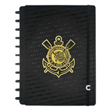Caderno de Disco Caderno Inteligente Grande Capa Dura Preto Corinthians - Pautado e Liso