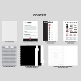 Caderno de Disco Caderno Inteligente Grande Capa Dura Preto Corinthians - Pautado e Liso