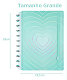 Caderno de Disco Caderno Inteligente Grande Capa Dura Turquoise - Pautado e Liso