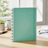 Caderno de Disco Caderno Inteligente Grande Capa Dura Turquoise - Pautado e Liso
