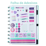 Caderno de Disco Caderno Inteligente Grande Capa Dura Turquoise - Pautado e Liso