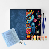 Kit Sinoart Tela de Pintura Black Numerada - Coruja