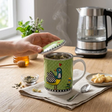 Caneca Mug Egan Italy para Chá com Infusor e Tampa Cocoricó 350 ml - Verde